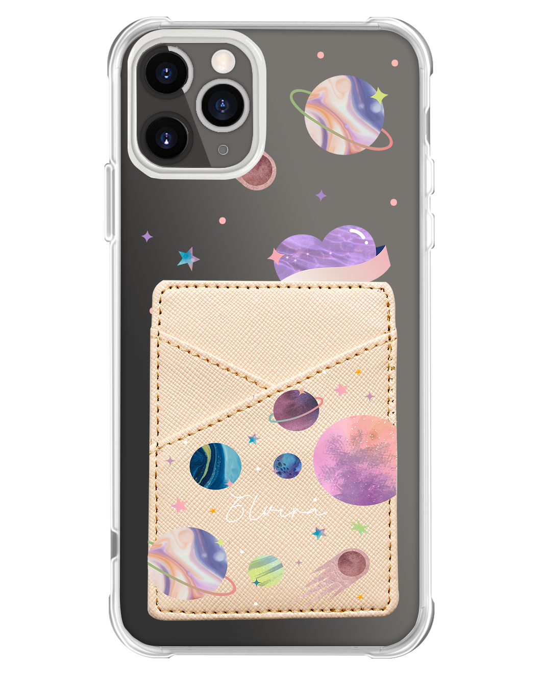 iPhone Phone Wallet Case - Pink Planet