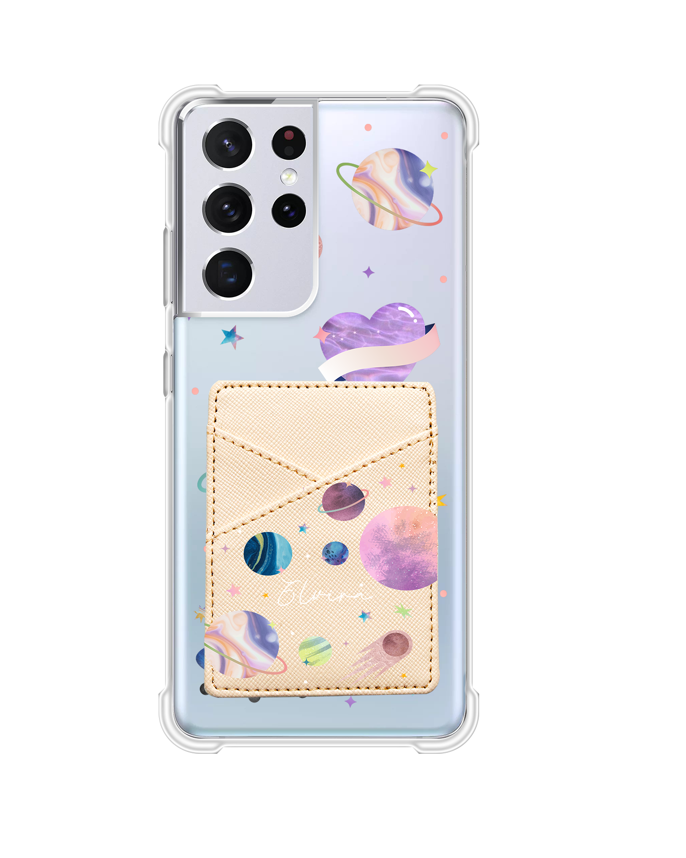 Android Phone Wallet Case - Pink Planet