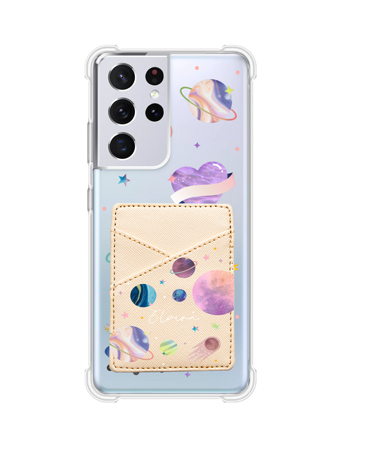 Android Phone Wallet Case - Pink Planet