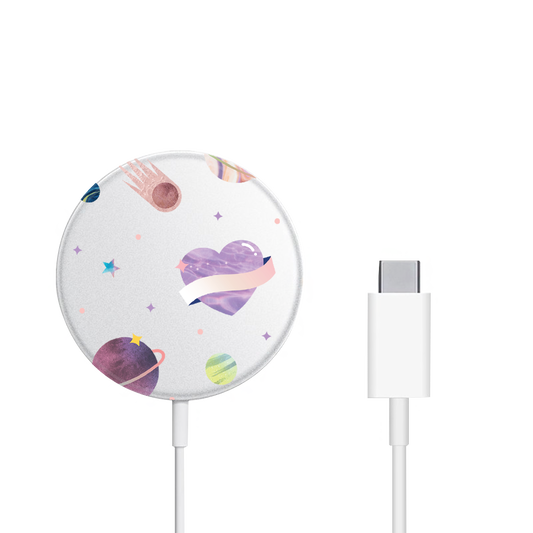 Magnetic Wireless Charger - Pink Planet