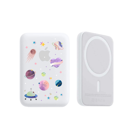 Magnetic Wireless Powerbank - Pink Planet
