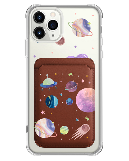iPhone Magnetic Wallet Case - Pink Planet