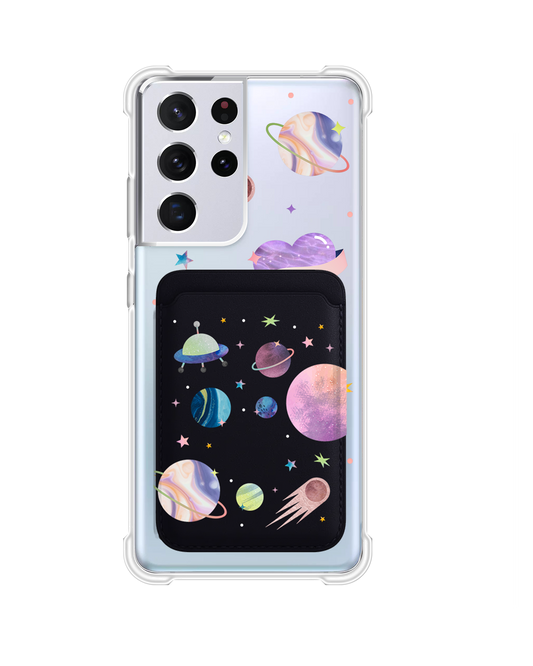 Android Magnetic Wallet Case - Pink Planet
