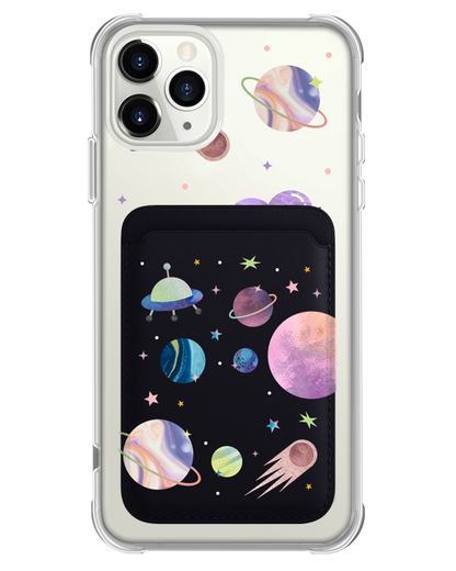 iPhone Magnetic Wallet Case - Pink Planet