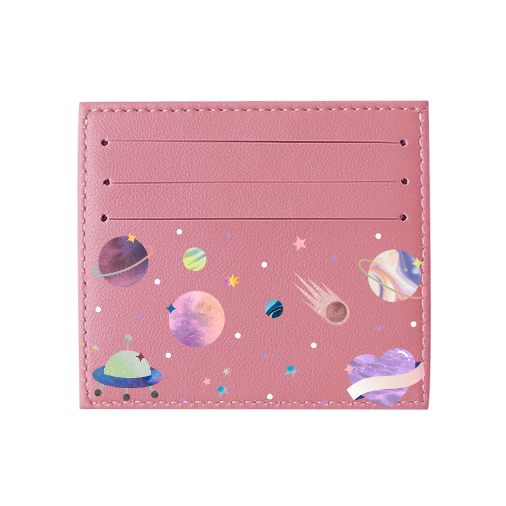 6 Slots Card Holder - Pink Planet