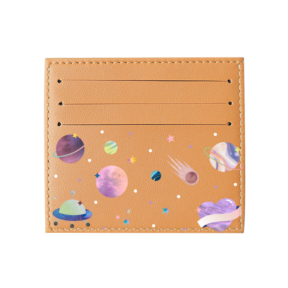 6 Slots Card Holder - Pink Planet