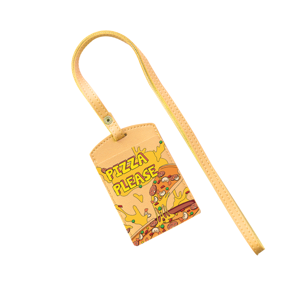 Vegan Leather Lanyard - Pizza Please