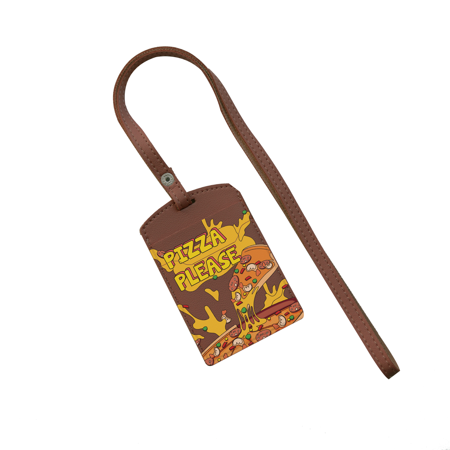 Vegan Leather Lanyard - Pizza Please