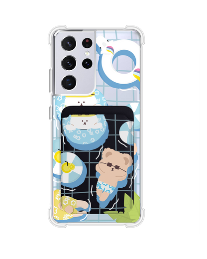 Android Magnetic Wallet Case - Pool Party Blue