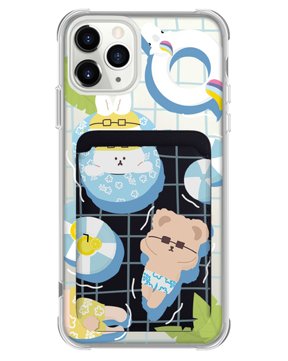iPhone Magnetic Wallet Case - Pool Party Blue