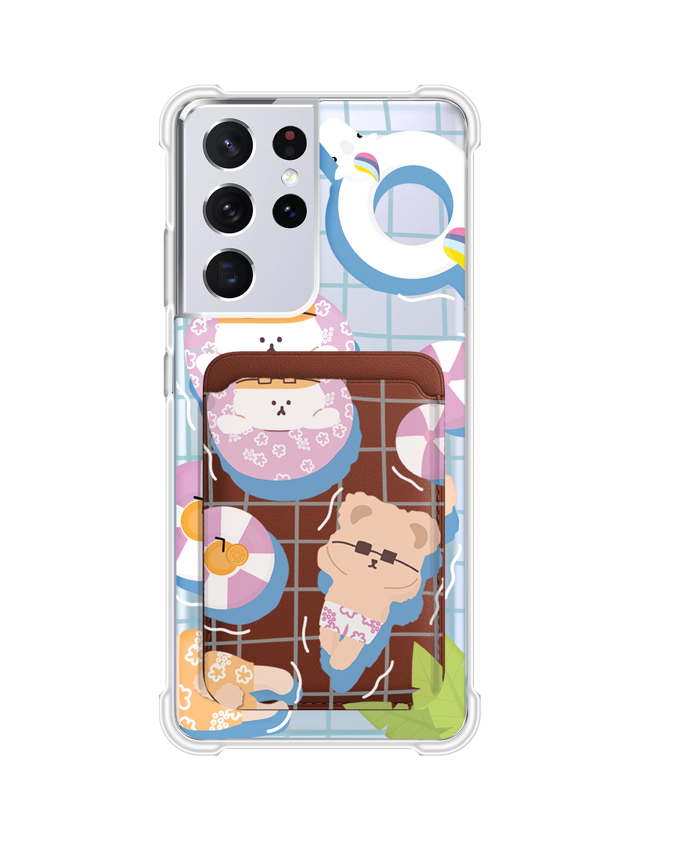 Android Magnetic Wallet Case - Pool Party Pink