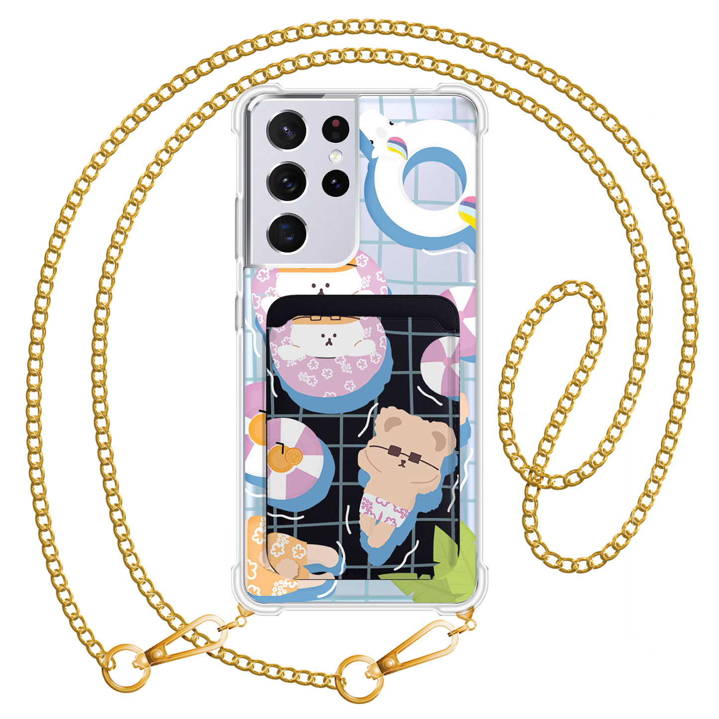 Android Magnetic Wallet Case - Pool Party Pink