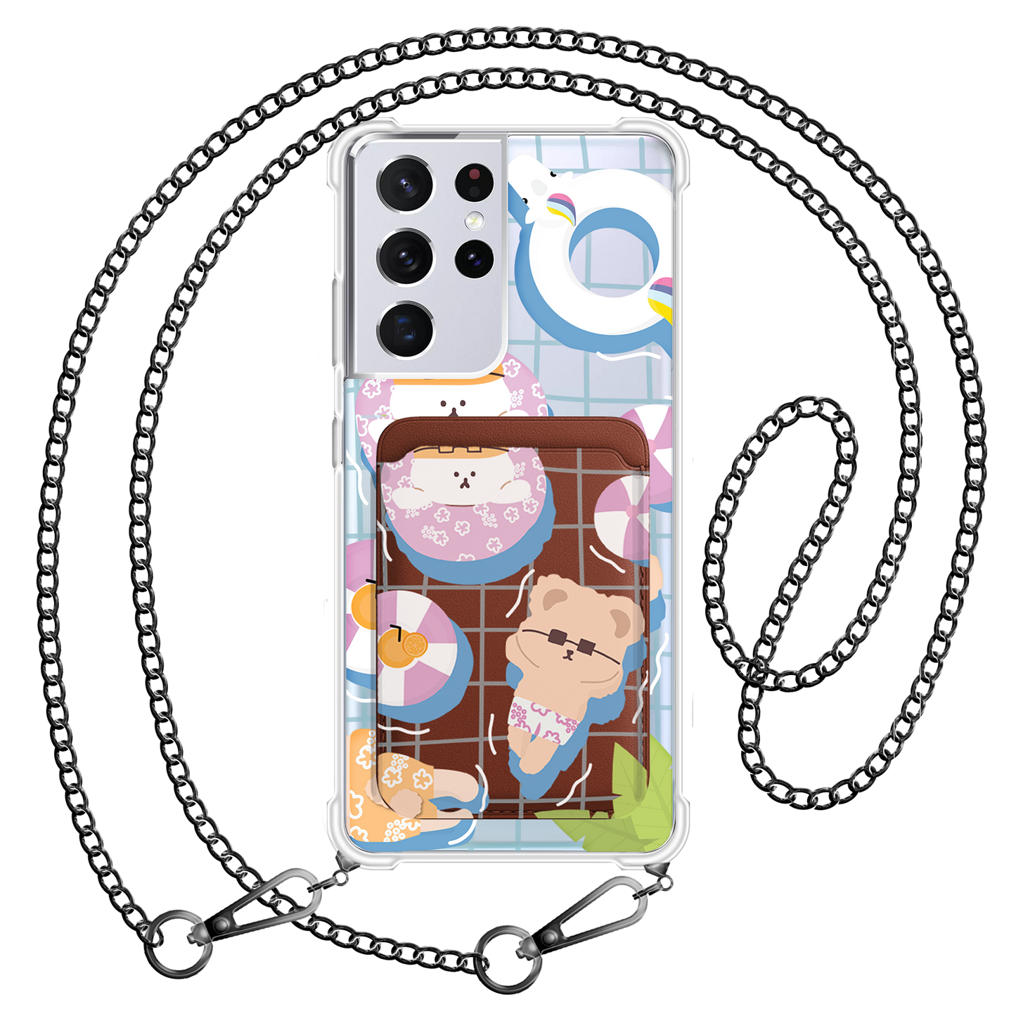 Android Magnetic Wallet Case - Pool Party Pink