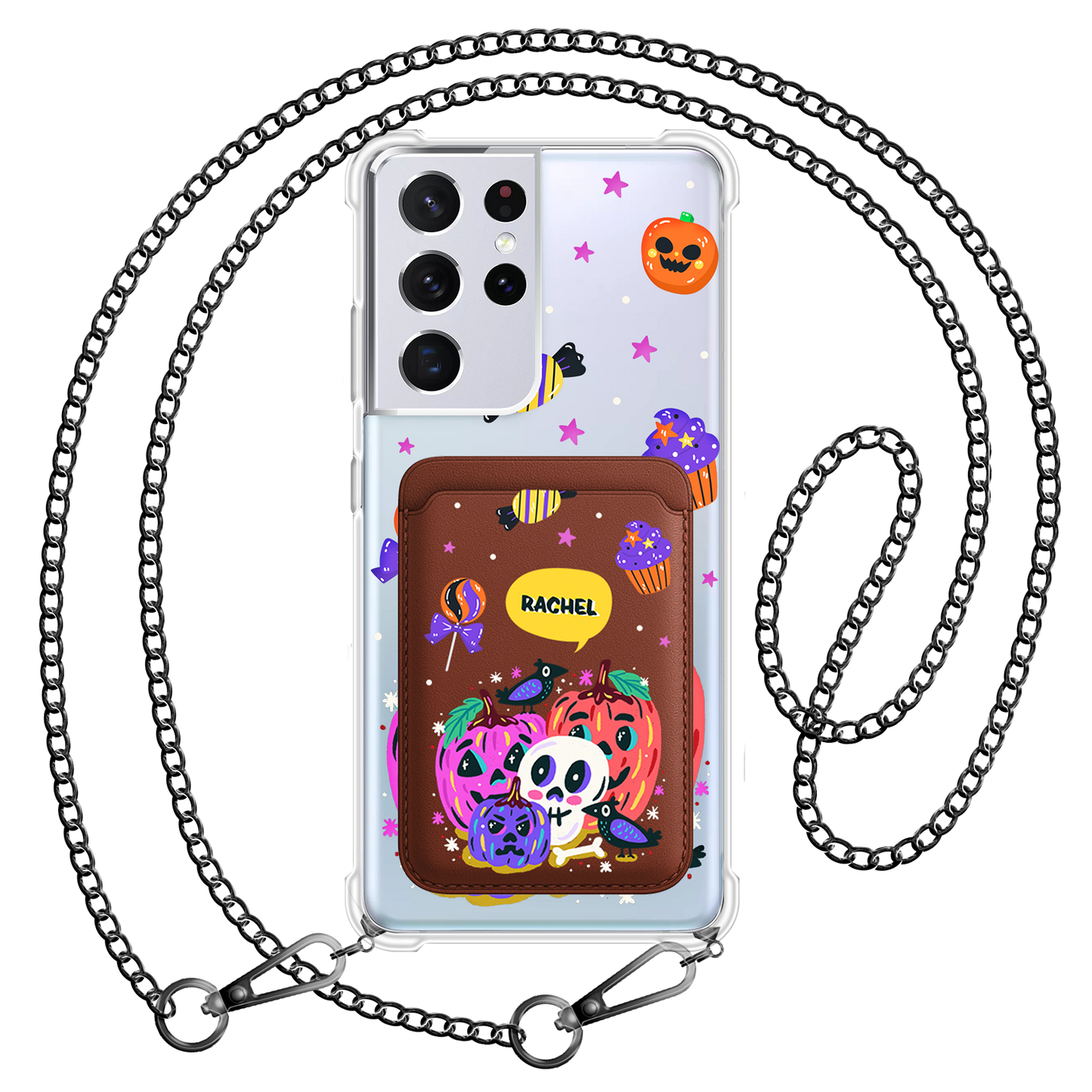 Android Magnetic Wallet Case - Pumpkins Monster