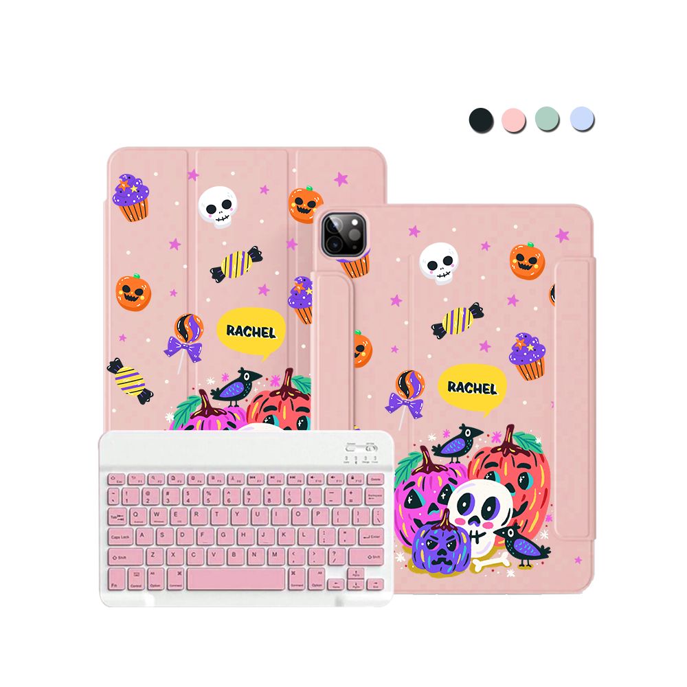 iPad / Android Tab Wireless Keyboard Flipcover - Pumpkin Monster