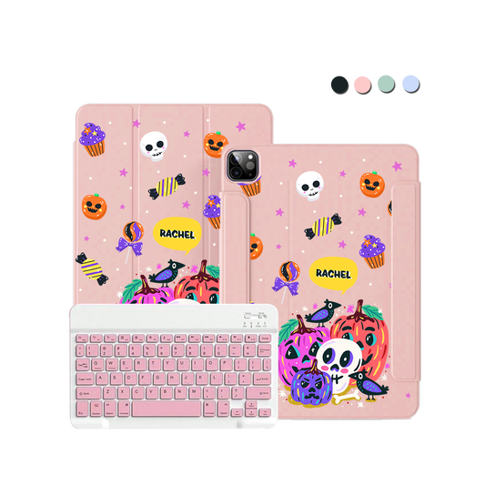 iPad / Android Tab Wireless Keyboard Flipcover - Pumpkin Monster