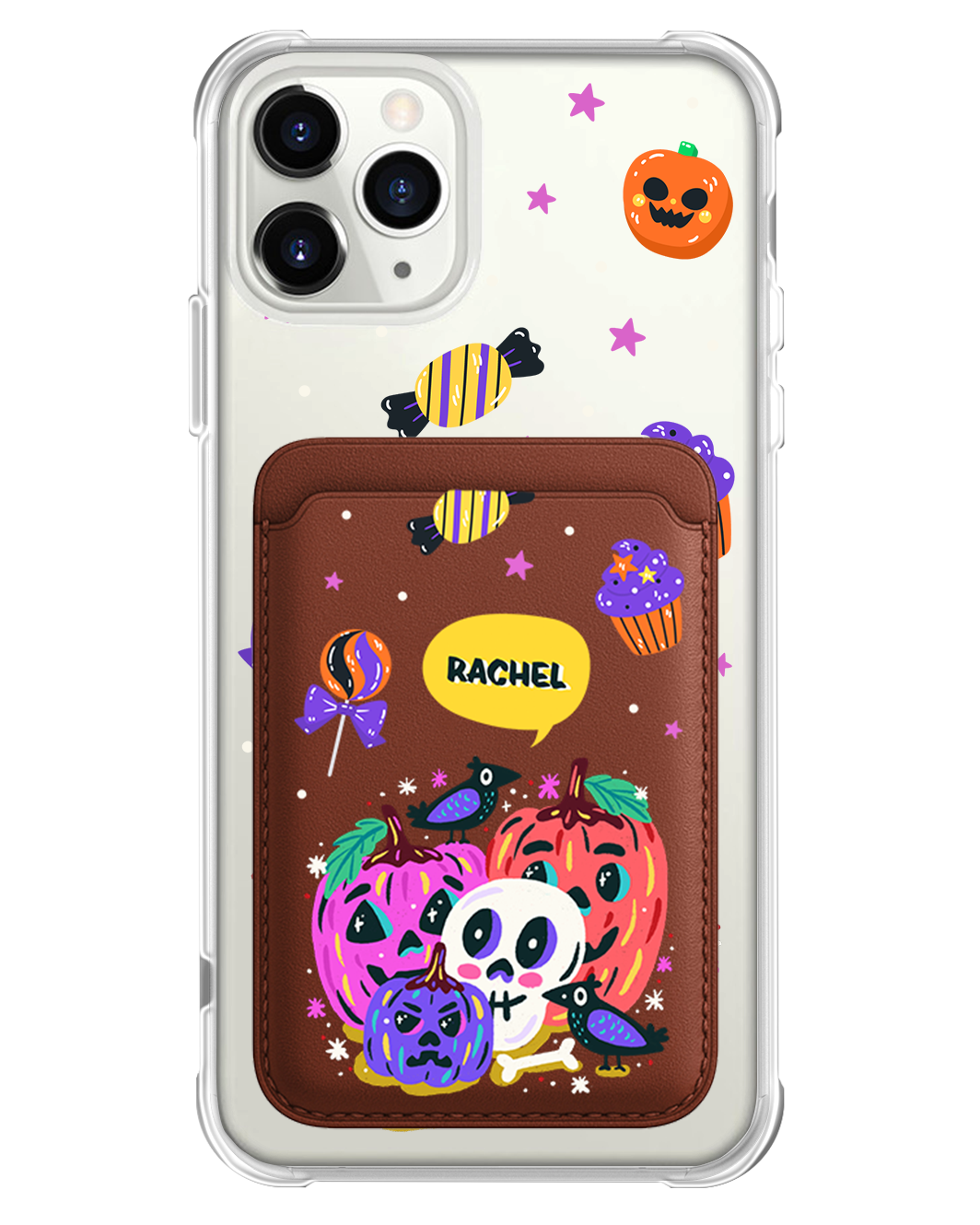 iPhone Magnetic Wallet Case - Pumpkins Monster