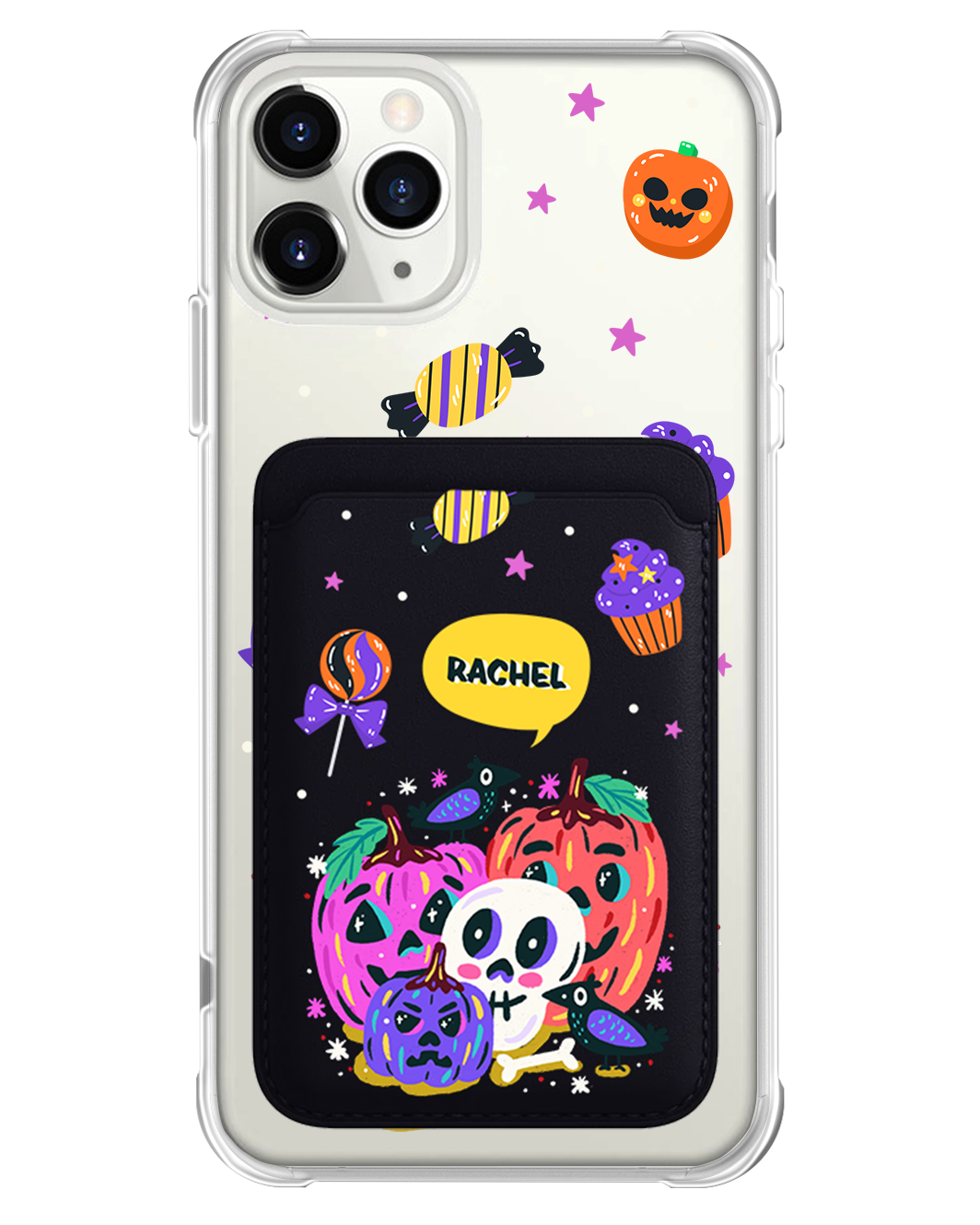 iPhone Magnetic Wallet Case - Pumpkins Monster