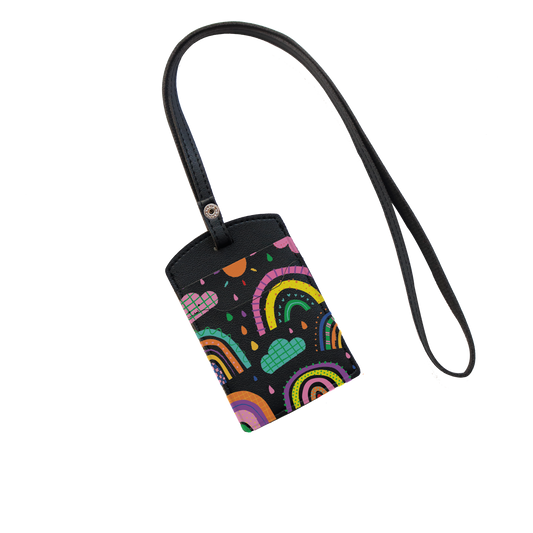 Vegan Leather Lanyard - Rainbow