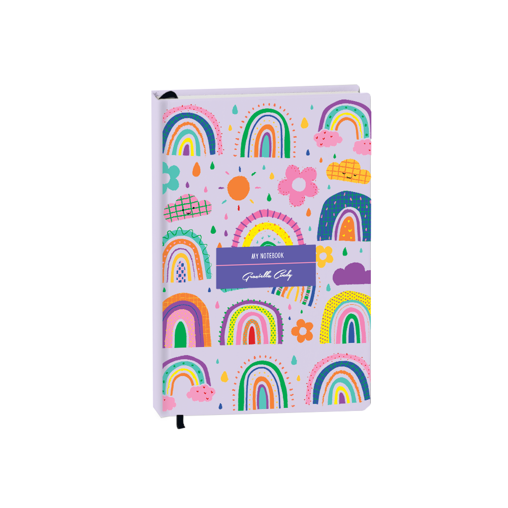 Hardcover Bookpaper Journal - Rainbow (with Elastic Band & Bookmark)