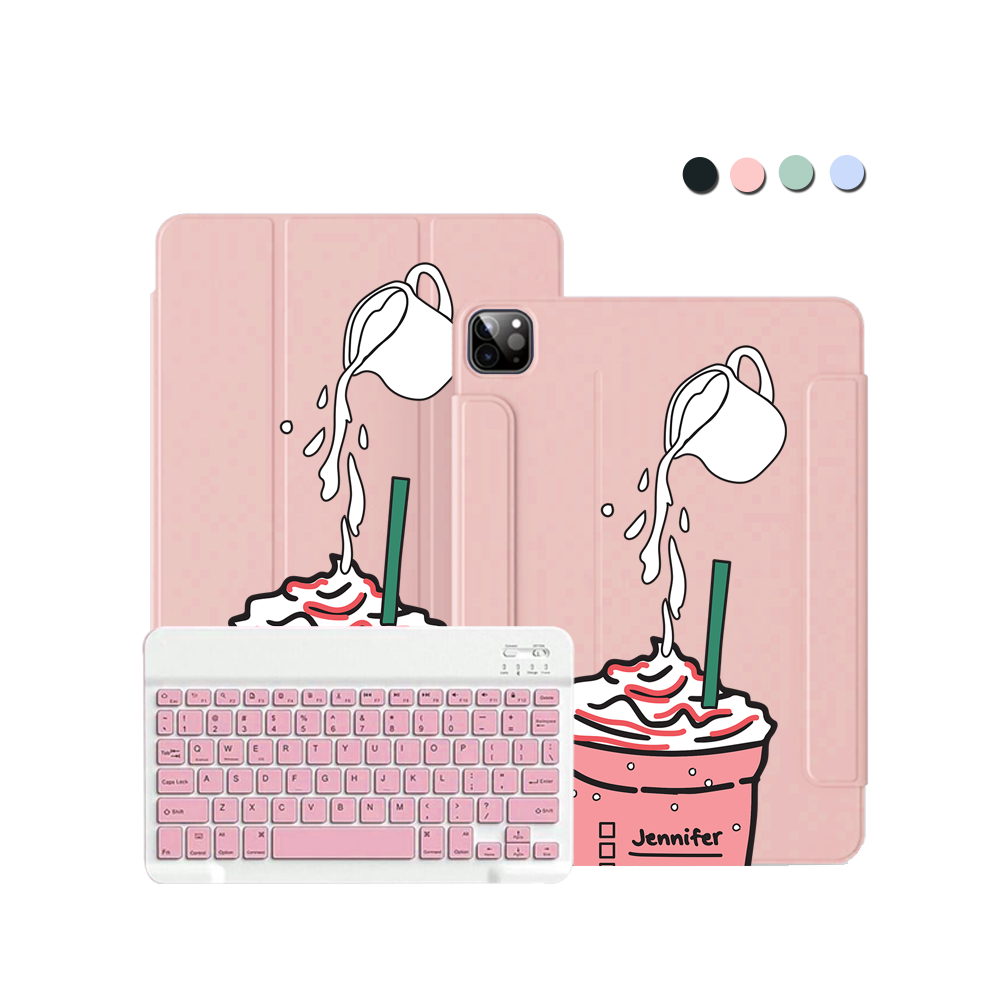 iPad / Android Tab Wireless Keyboard Flipcover - Raspberry Frappe