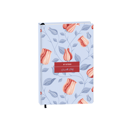 Hardcover Bookpaper Journal - Red Tulip (with Elastic Band & Bookmark)