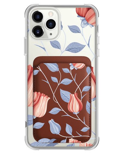 iPhone Magnetic Wallet Case - Red Tulips