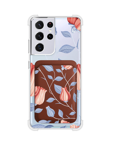 Android Magnetic Wallet Case - Red Tulip
