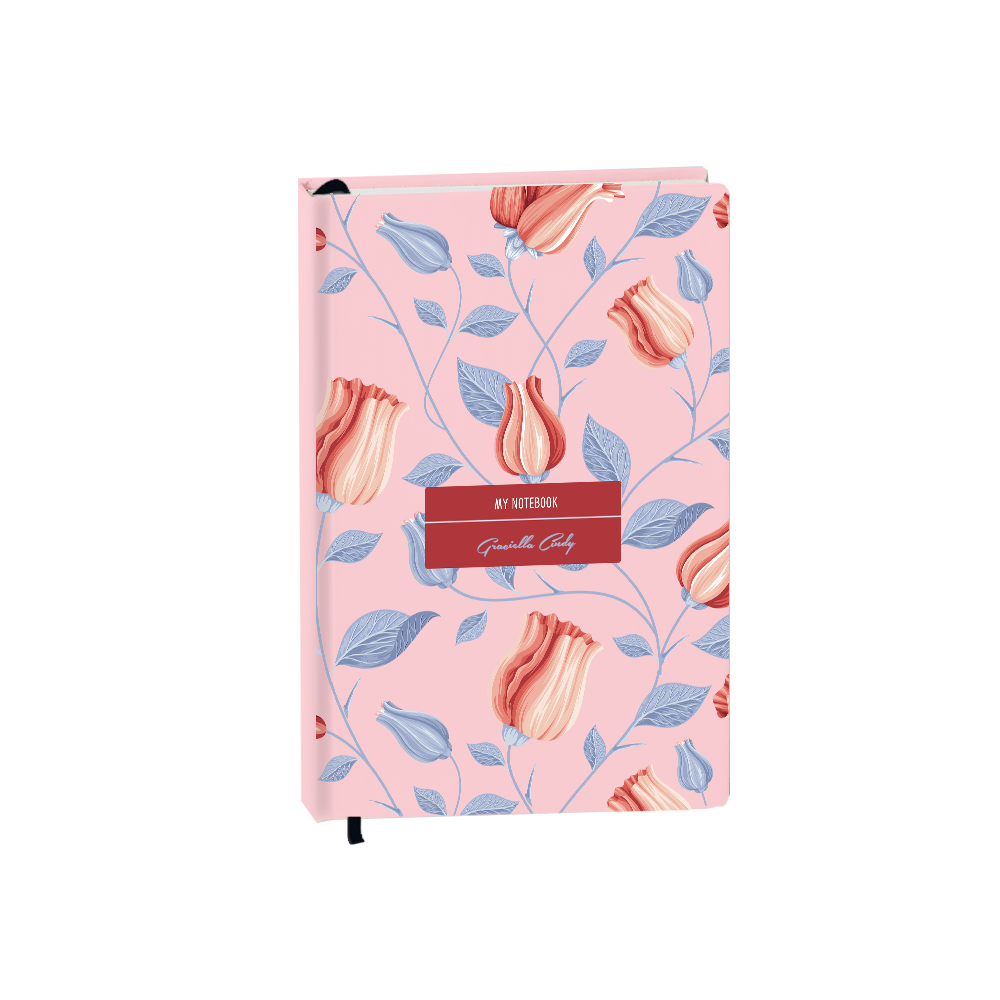 Hardcover Bookpaper Journal - Red Tulip (with Elastic Band & Bookmark)