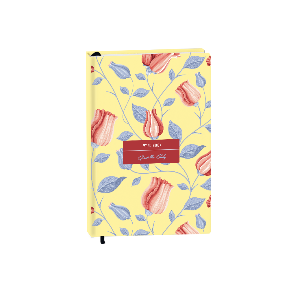 Hardcover Bookpaper Journal - Red Tulip (with Elastic Band & Bookmark)