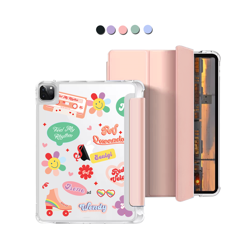 iPad Macaron Flip Cover - Red Velvet Sticker Pack