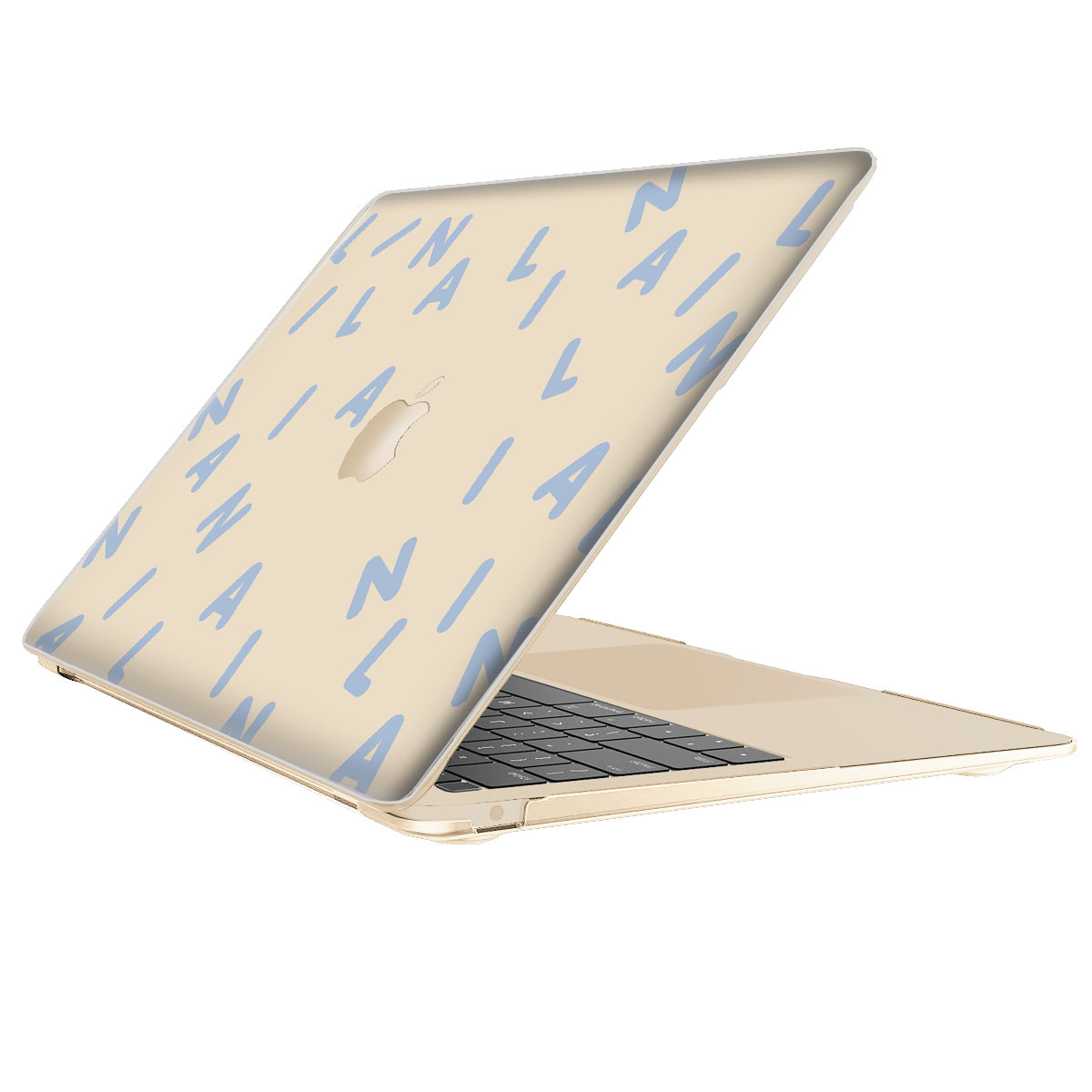 Macbook Snap Case - CUSTOM MONOGRAM 2.0 Pastel Blue