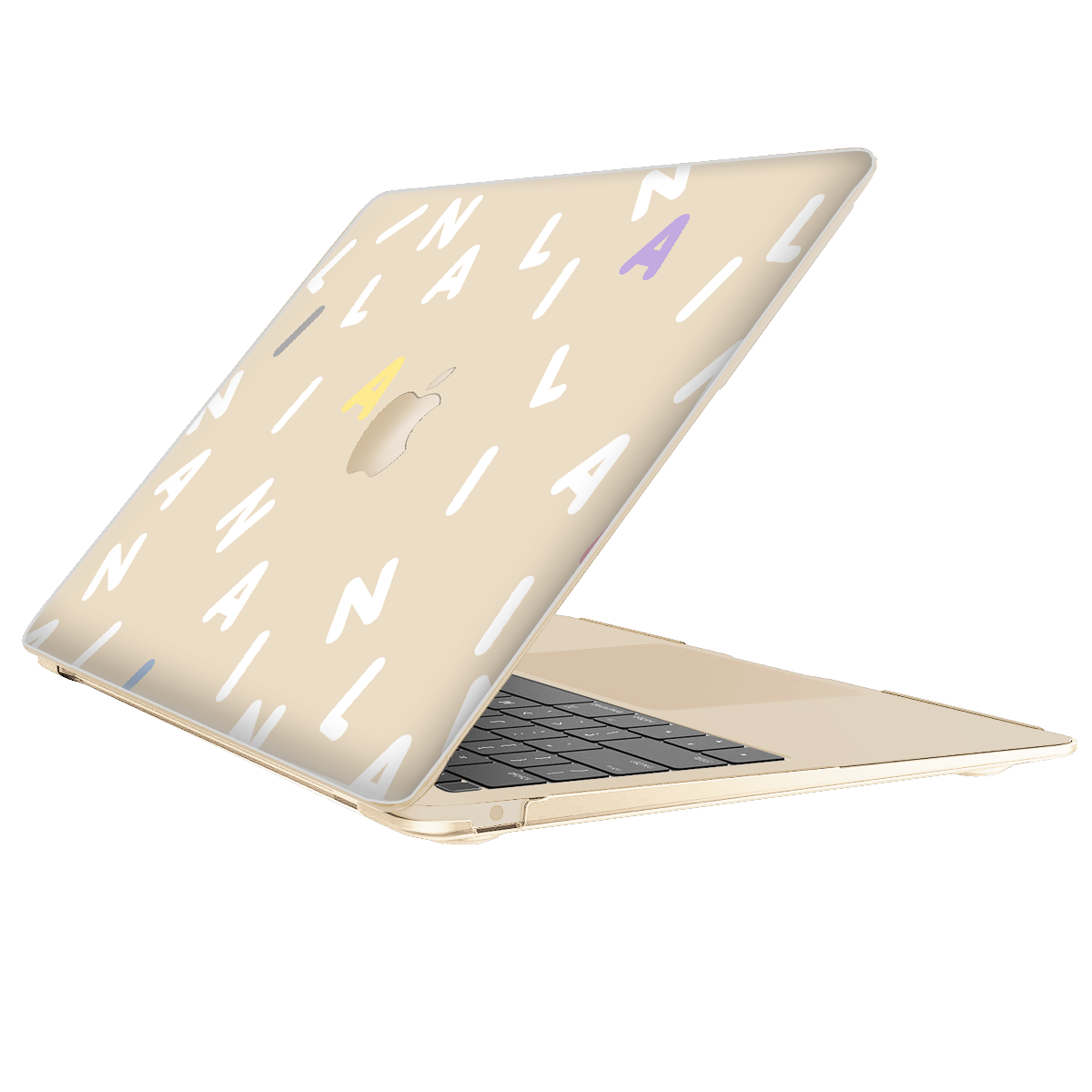 Macbook Snap Case - CUSTOM MONOGRAM 2.0 White