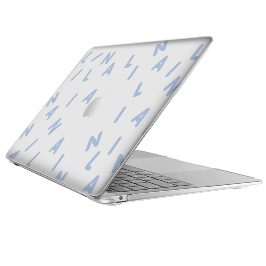 Macbook Snap Case - CUSTOM MONOGRAM 2.0 Pastel Blue