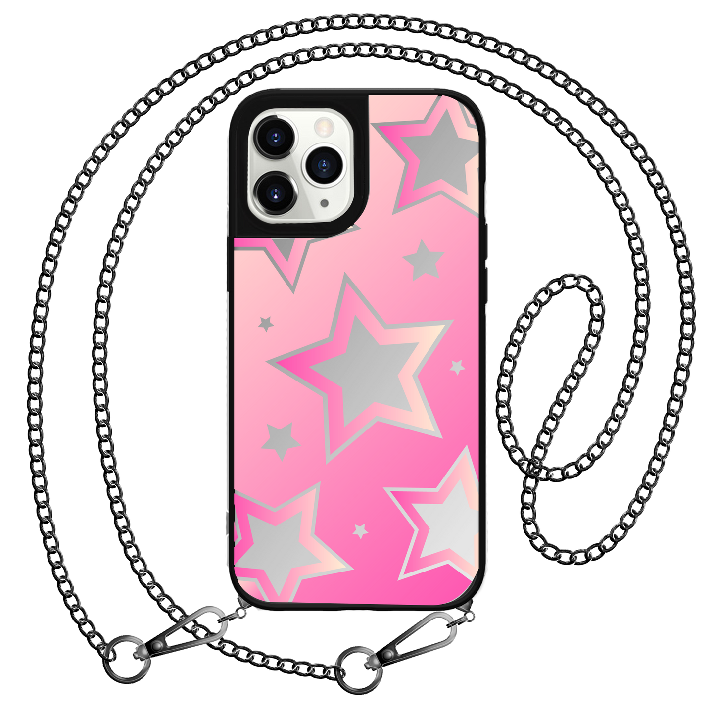 iPhone Mirror Grip Case -  Star Effect Pink