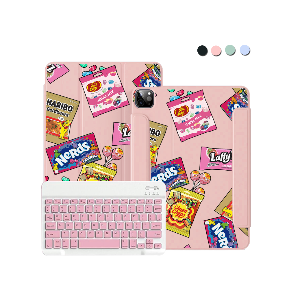 iPad / Android Tab Wireless Keyboard Flipcover - Sweets & Gummies