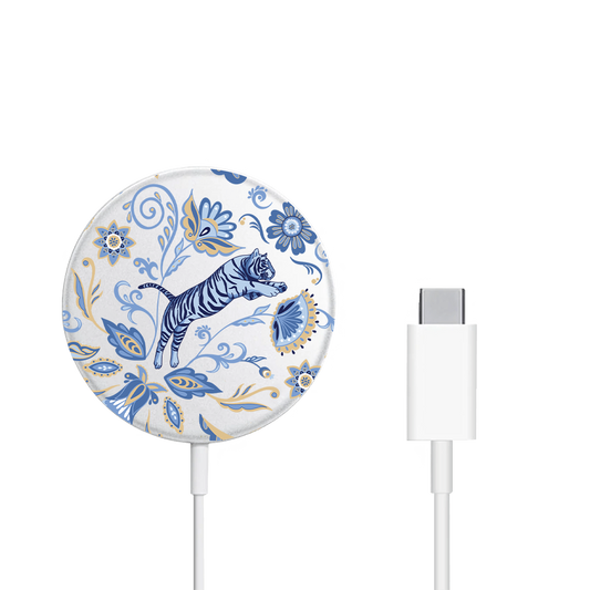 Magnetic Wireless Charger - Tiger & Floral