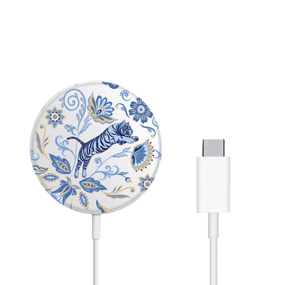 Magnetic Wireless Charger - Tiger & Floral