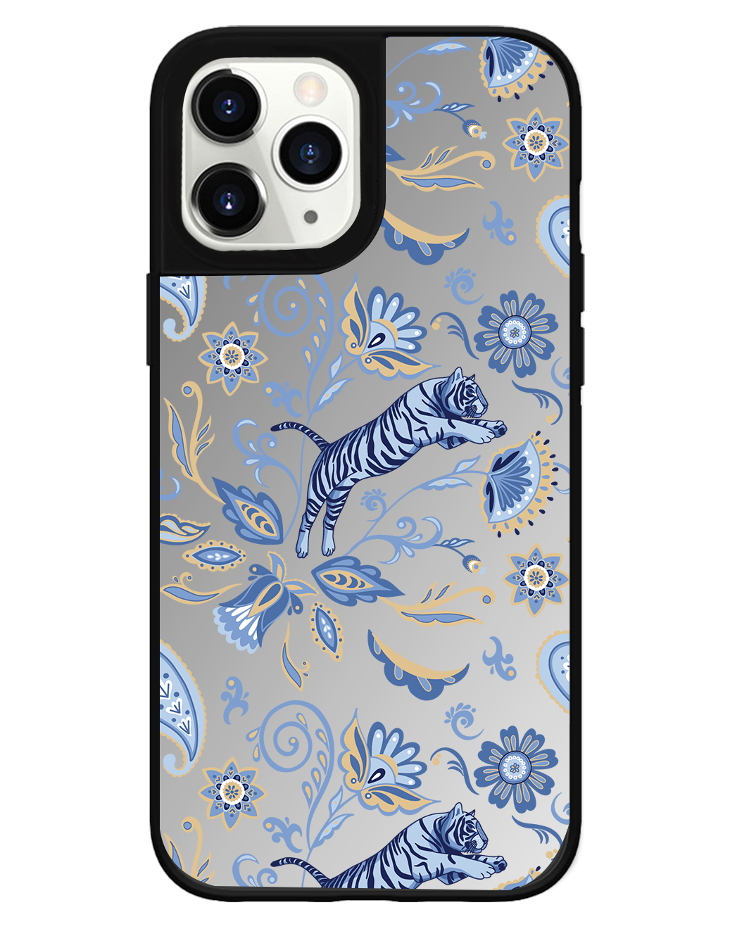 iPhone Mirror Grip Case - Tiger & Floral