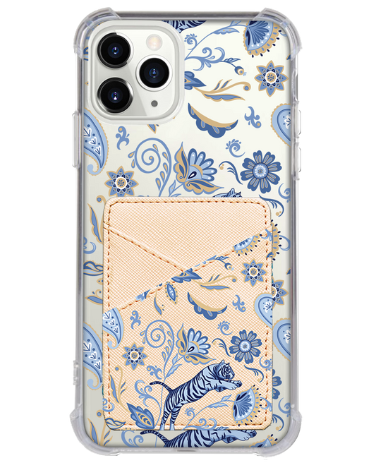 iPhone Phone Wallet Case - Tiger & Floral