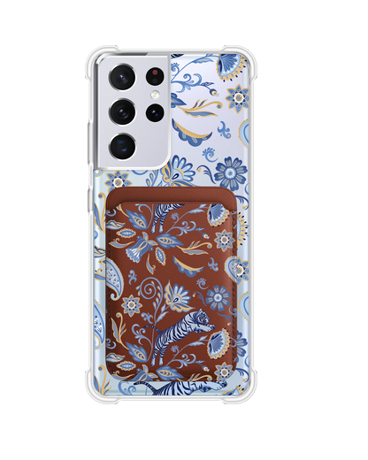 Android Magnetic Wallet Case - Tiger & Floral