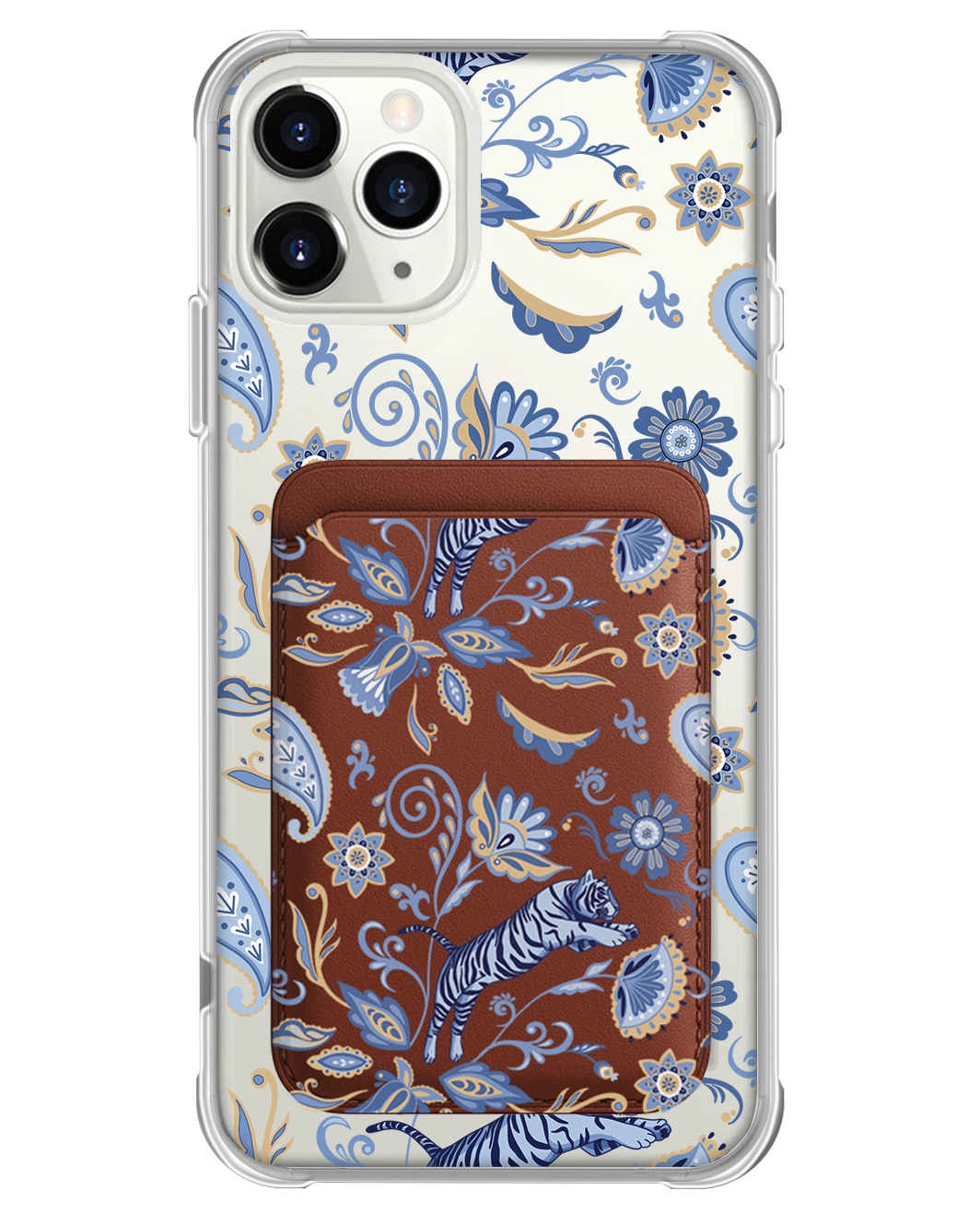 iPhone Magnetic Wallet Case - Tiger & Floral