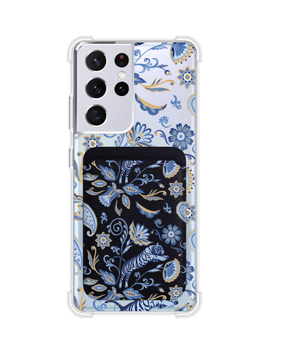 Android Magnetic Wallet Case - Tiger & Floral