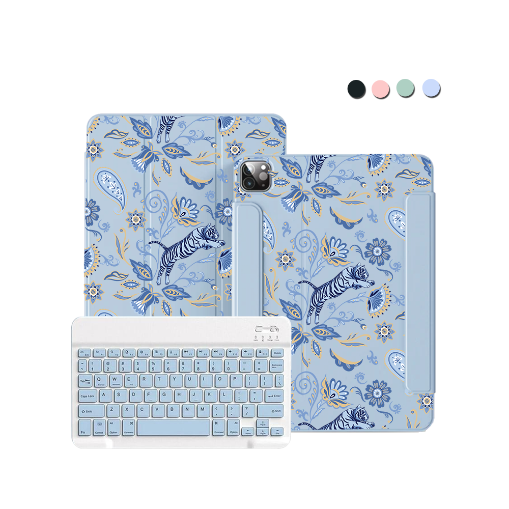 iPad Wireless Keyboard Flipcover - Tiger & Floral