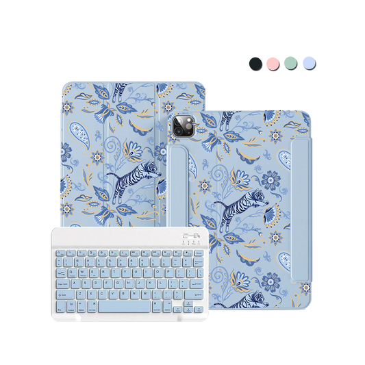 iPad Wireless Keyboard Flipcover - Tiger & Floral