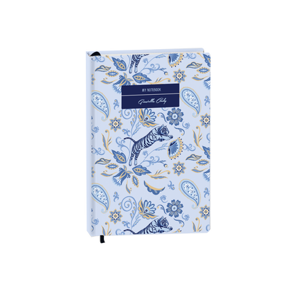 Hardcover Bookpaper Journal - Tiger & Florals (with Elastic Band & Bookmark)