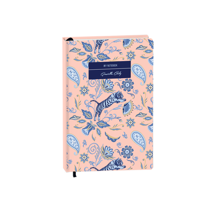 Hardcover Bookpaper Journal - Tiger & Florals (with Elastic Band & Bookmark)
