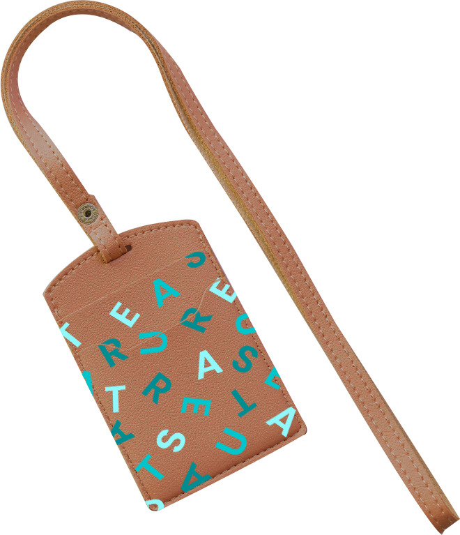 Vegan Leather Lanyard - Treasure Monogram