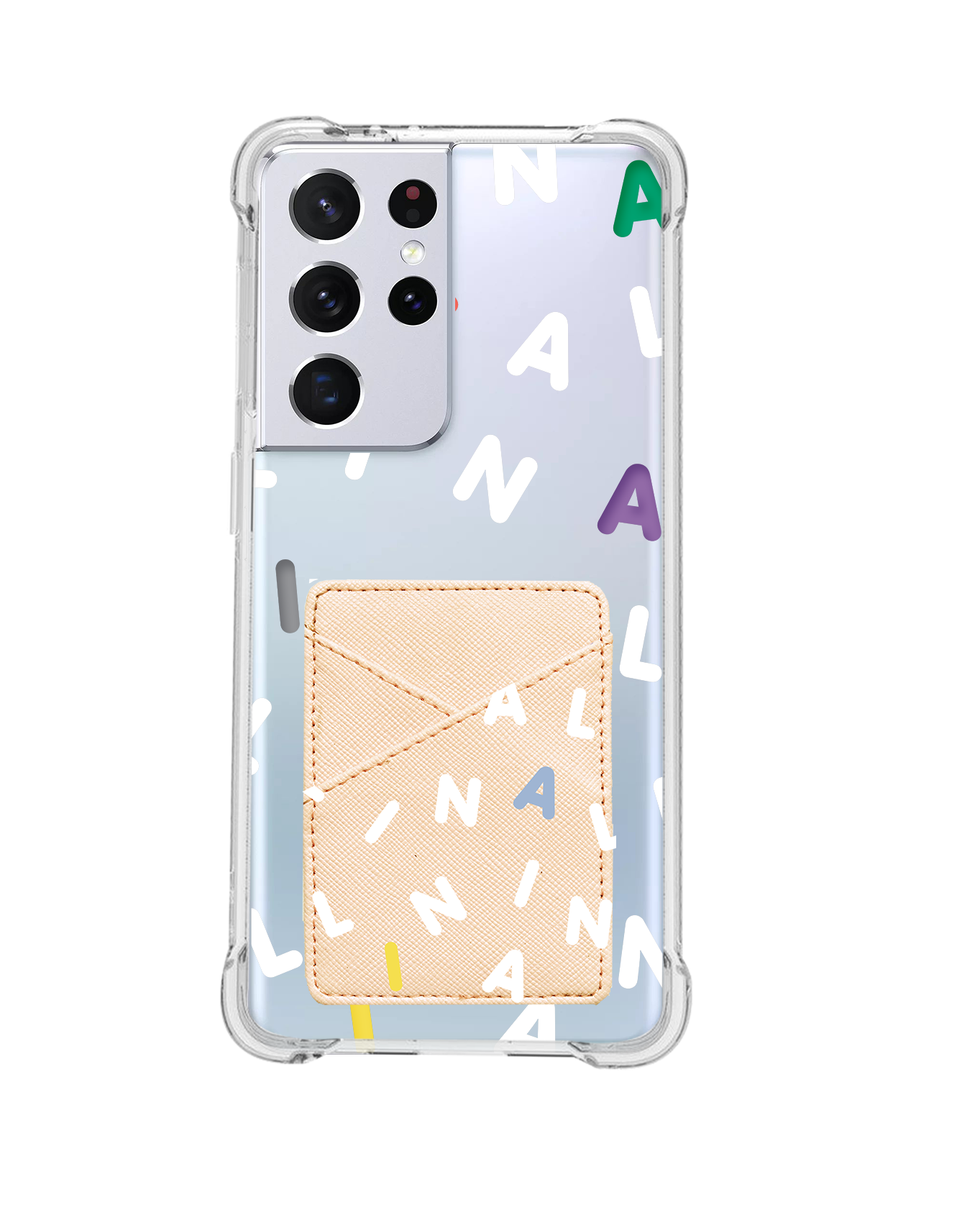 Android Phone Wallet Case - CUSTOM Monogram 2.0 White