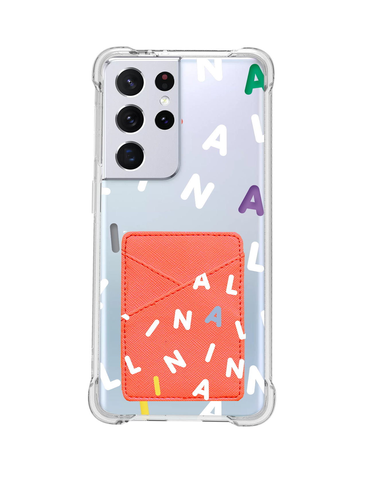 Android Phone Wallet Case - CUSTOM Monogram 2.0 White